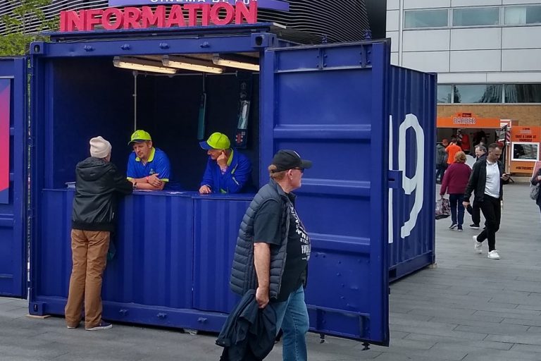 Shipping Containers make great conversions as helpdesks and information booths