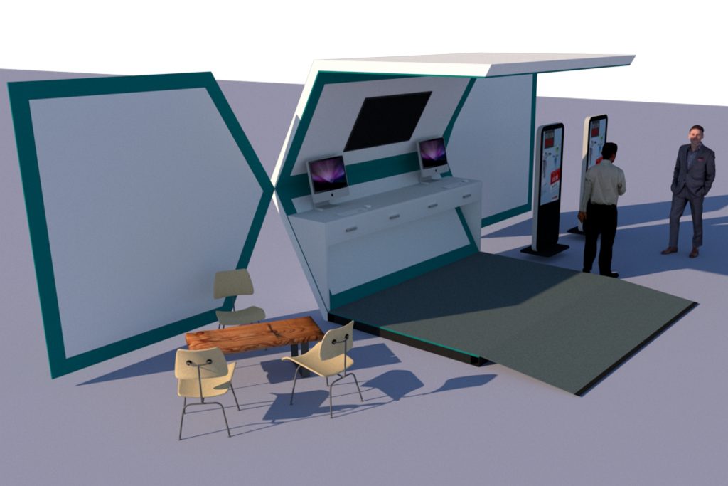 Visual kiosk illustrating creative design from MVTech