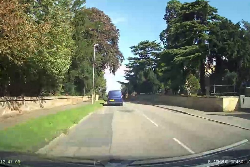 dash cam vidoe on road in cambridgeshire