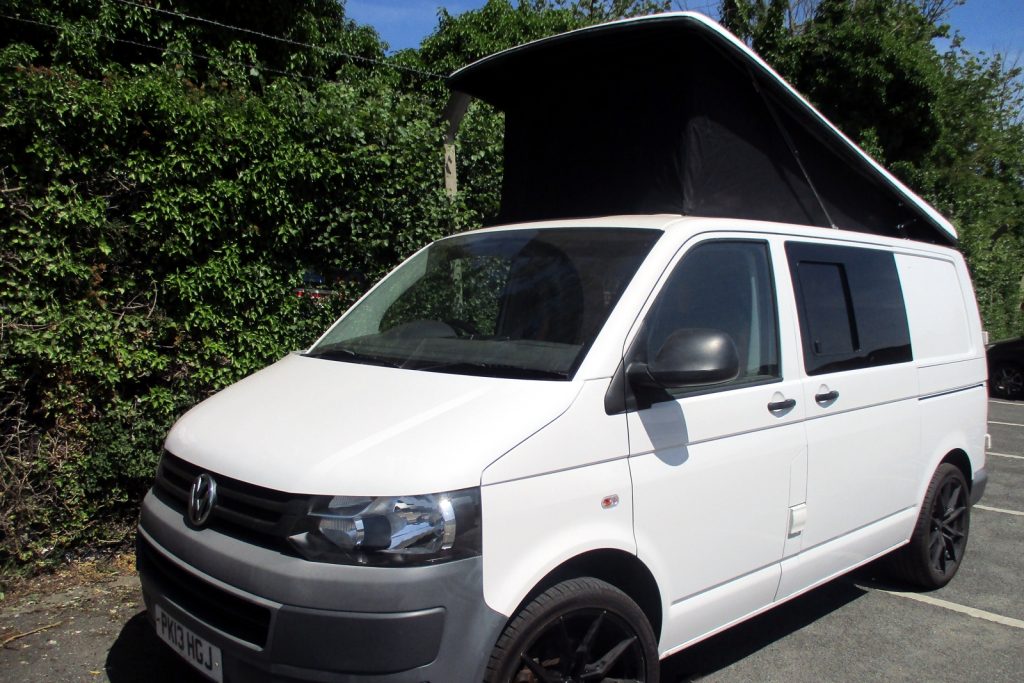 day van from front showing raised roof