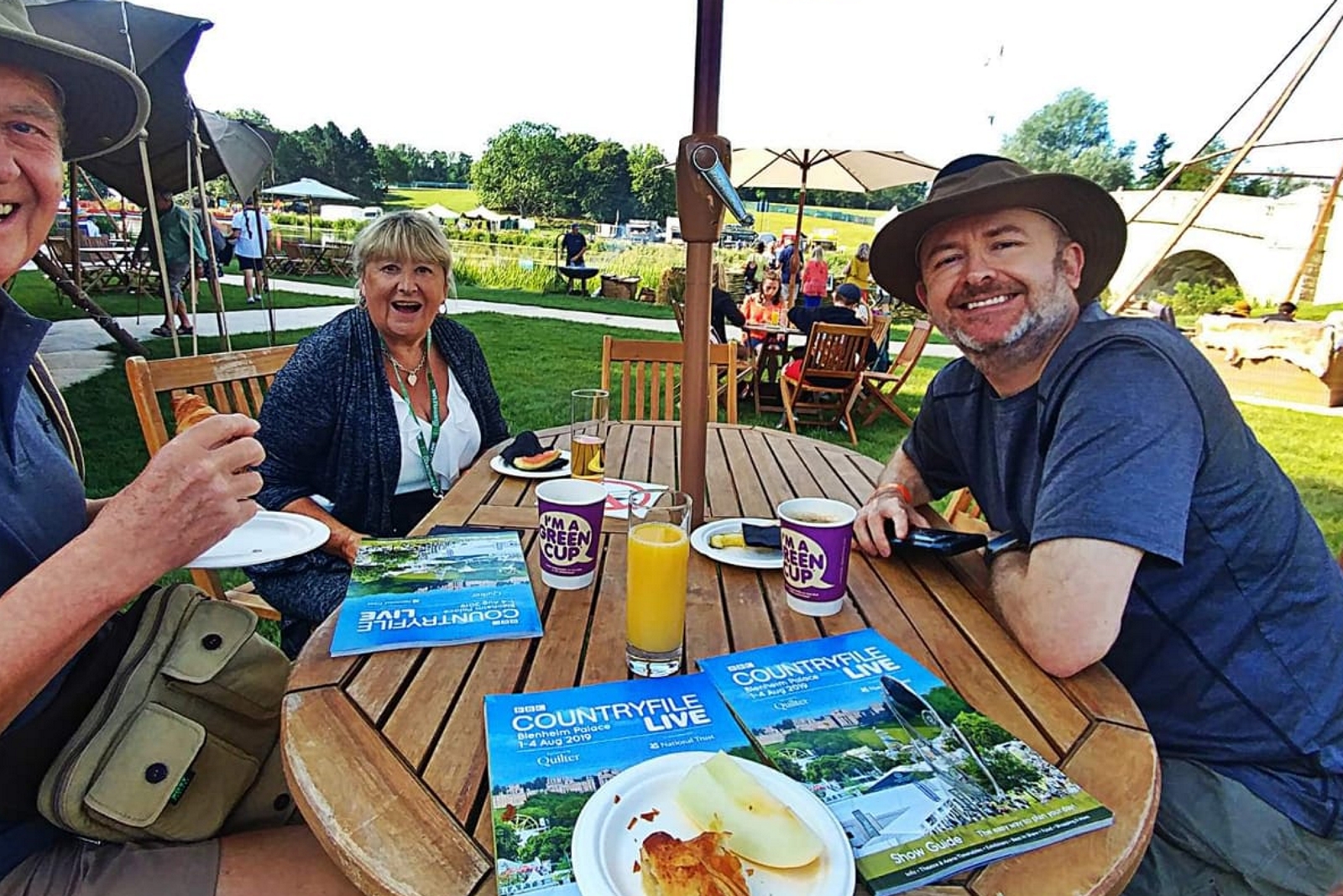 happy customers enjoying outdoor catering