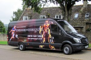 Panel van conversions include this gaming vehicle