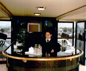 product sampling trailer with view of an internal counter