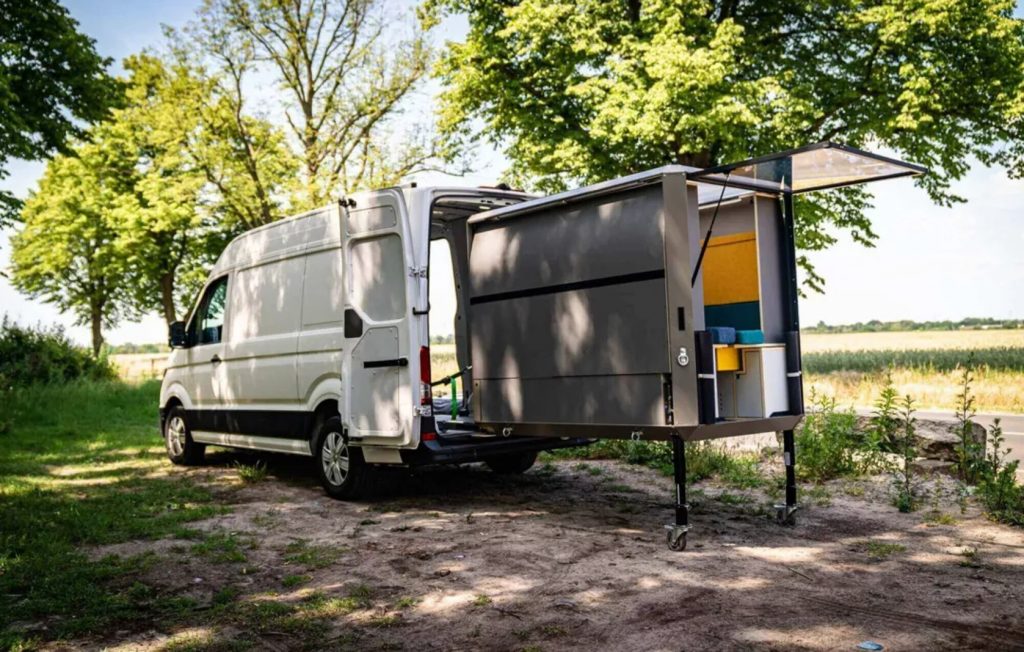 camper pod in open position
