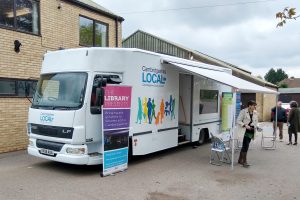 ex mobile library converted into a community vehicle