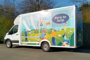 Chassis cab featuring vinyl graphics