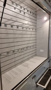 Slatted display shelving