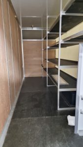 storage room with shelving