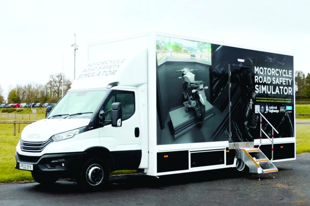 motorcycle simulator showing entrance