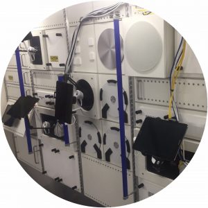 This is an exact replica of the interior of the International Space Station and is built into the lower deck of the Double deck bus built for Samsunge to run the Tim Peake VR Roadshow. The campaign was aimed at school children to inspire them and to take an interest in space.