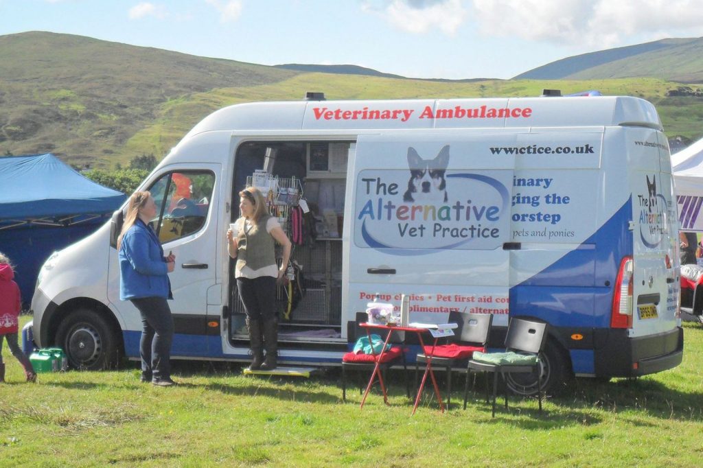 MObile veterinary surgery at a showground in shetland