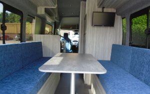 camper van interior designed and built by MVTech