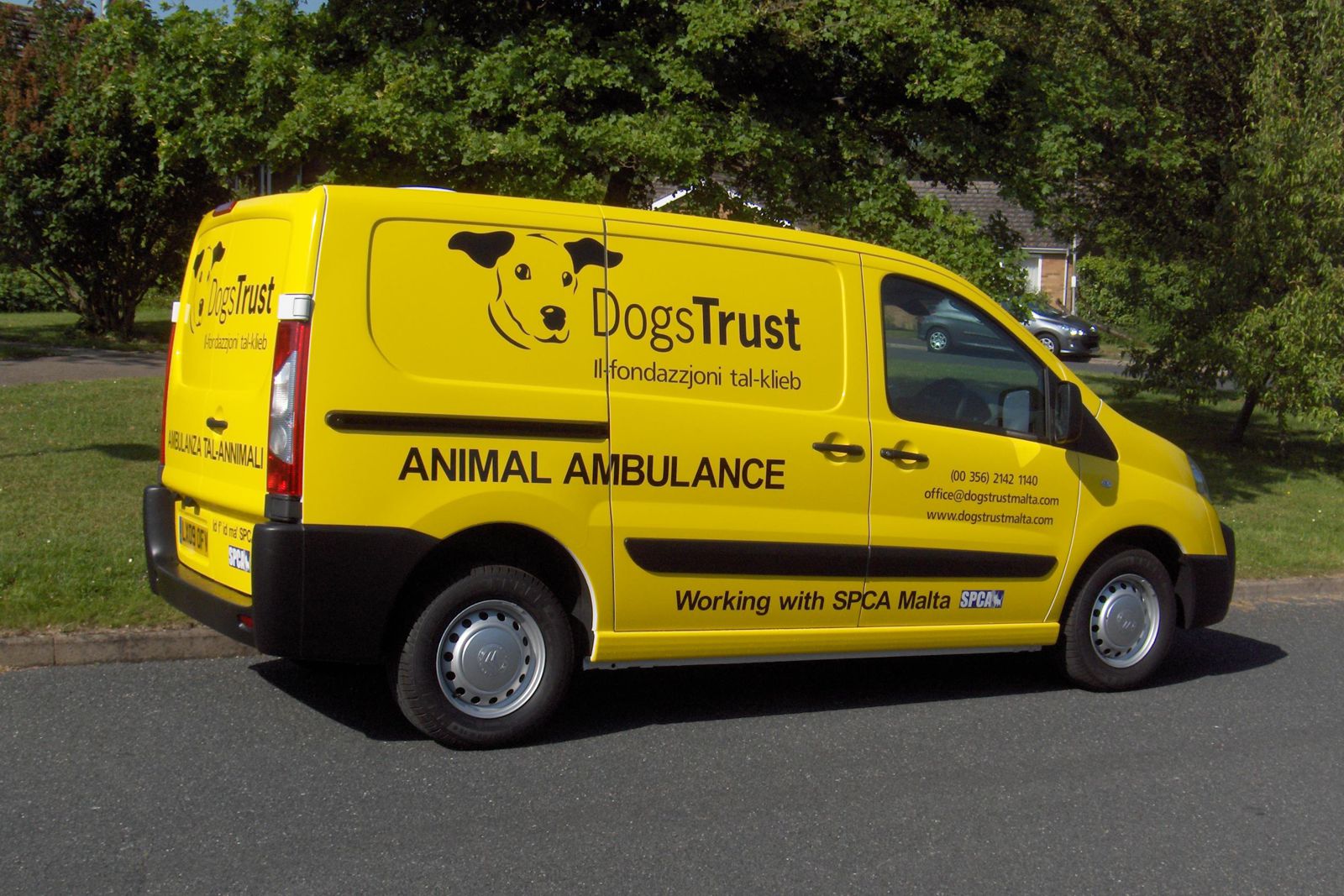animal ambulances are in use by a range of organisations including charities. This yello ambulance was bespoke built for DogsTrust